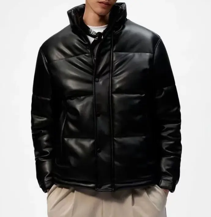 Tom Hollinger | Padded synthetic leather jacket - TomHollinger