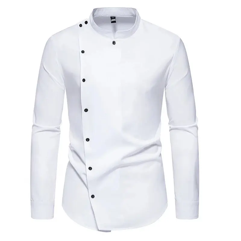 Tom Hollinger | Asymmetrical mandarin shirt - TomHollinger