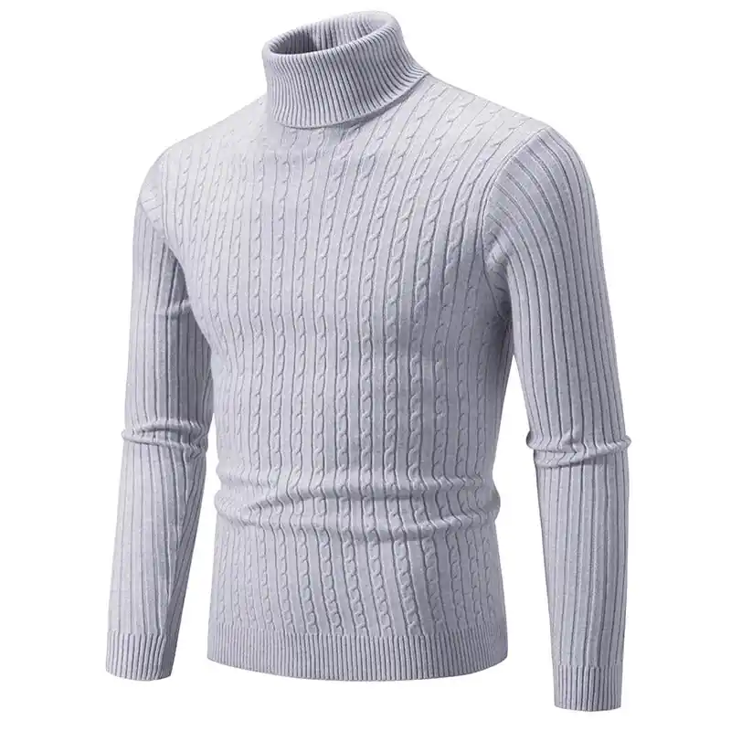 Tom Hollinger | Roll collar sweater with a braid pattern - TomHollinger