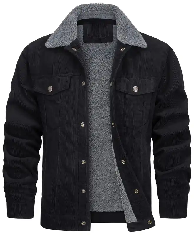 Tom Hollinger | Feeded cord jacket with Sherpa collar - TomHollinger