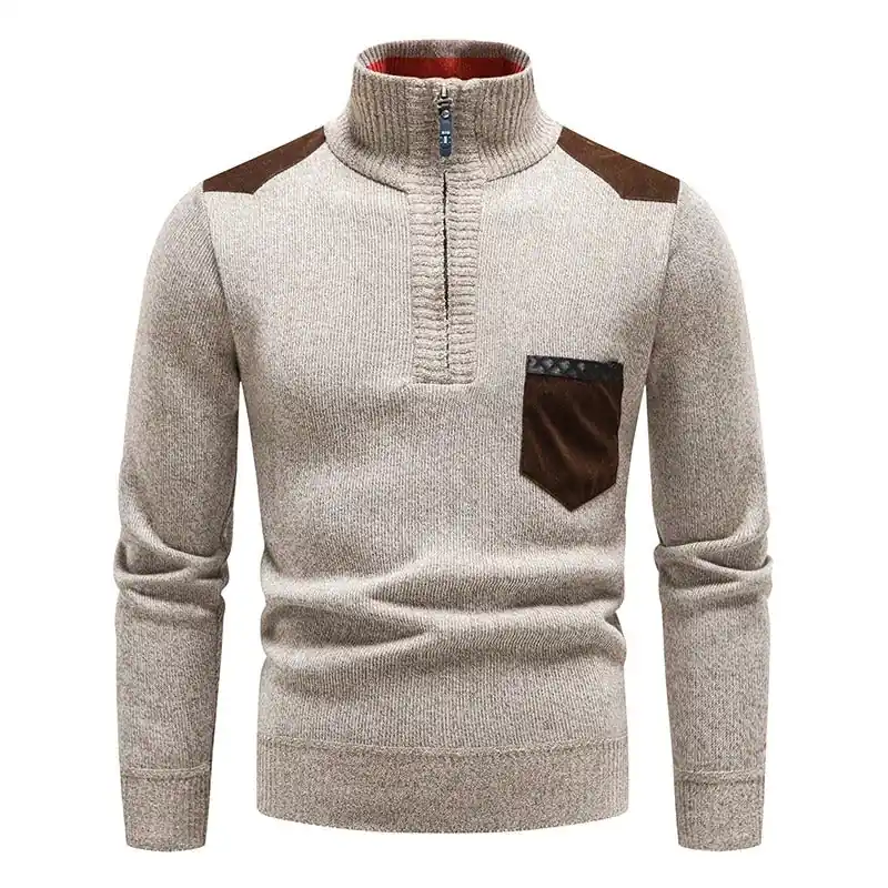 Tom Hollinger | Classic knitting sweater with zipper - TomHollinger