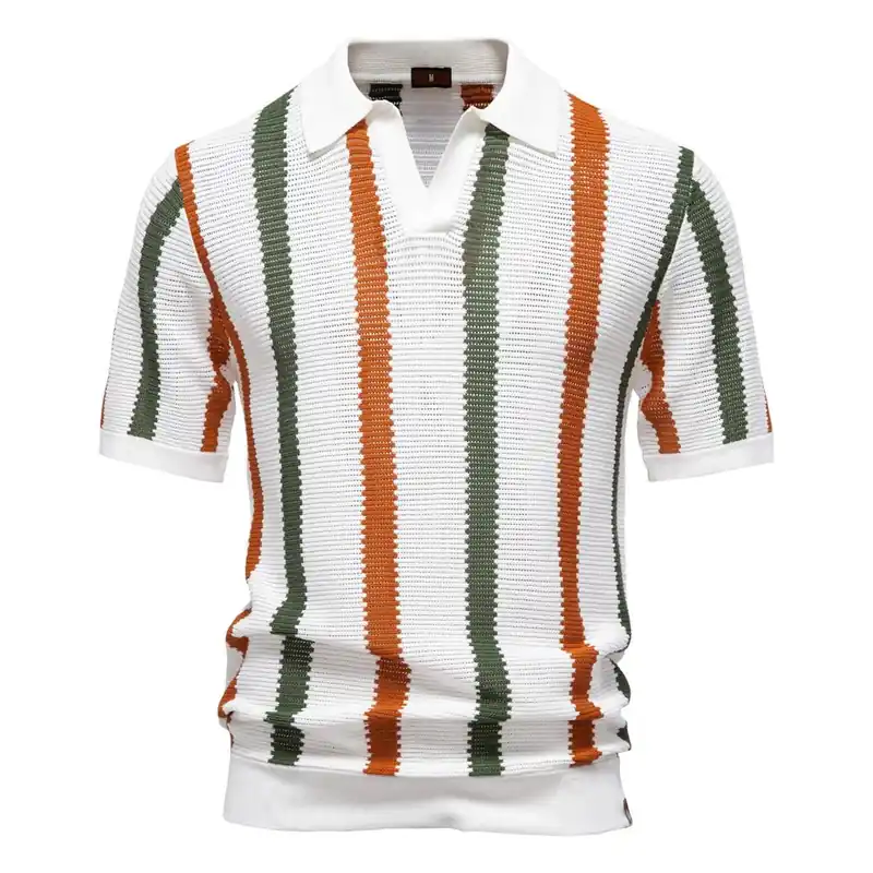 Tom Hollinger | Stylish knitting polo shirt - TomHollinger