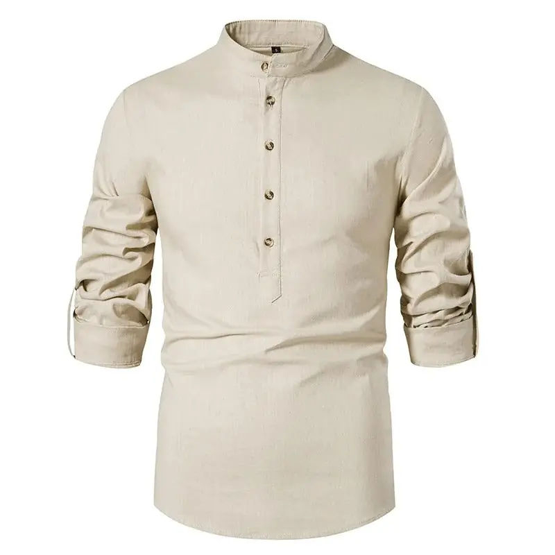 Tom Hollinger | Light linen shirt with a stand-up collar