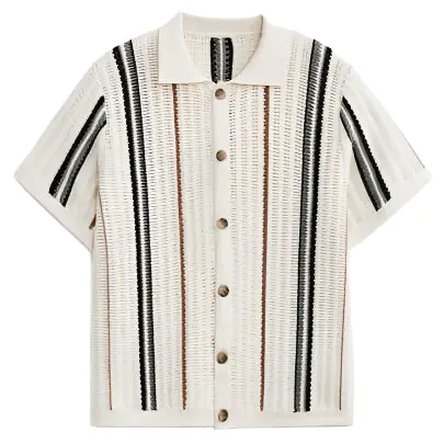 Tom Hollinger | Retro kneading shirt with a button bar - TomHollinger