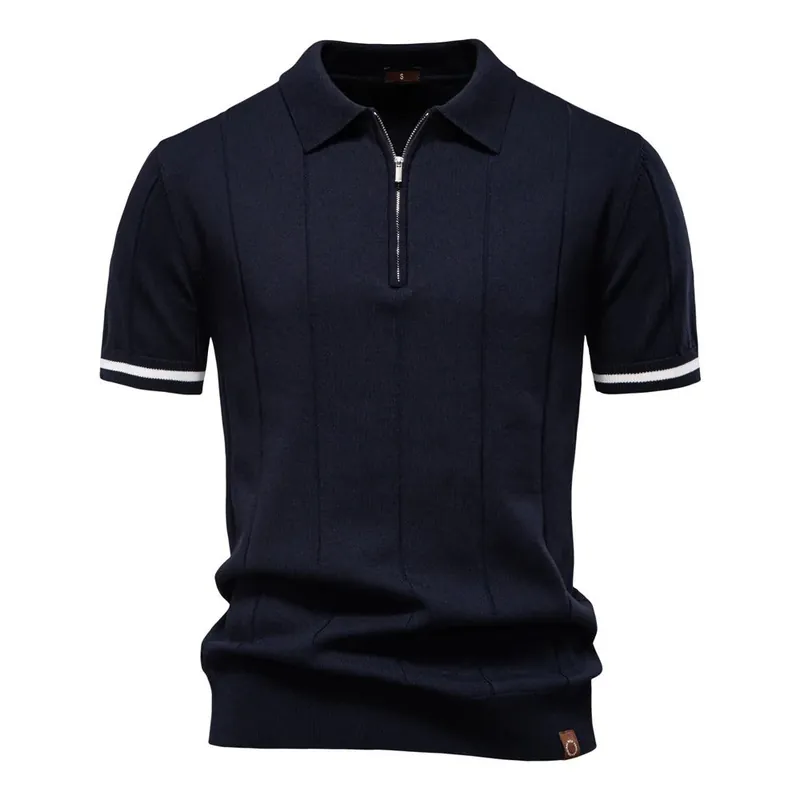 Tom Hollinger | Knitting polo with zipper - TomHollinger