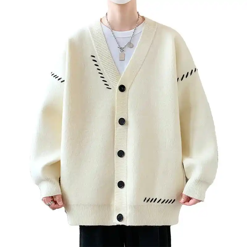 Tom Hollinger | Soft cardigan with decorative stitching - TomHollinger