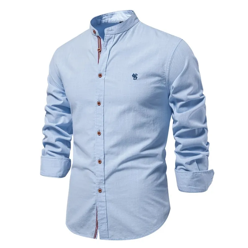 Tom Hollinger | Light stand-up collar shirt with a button placket