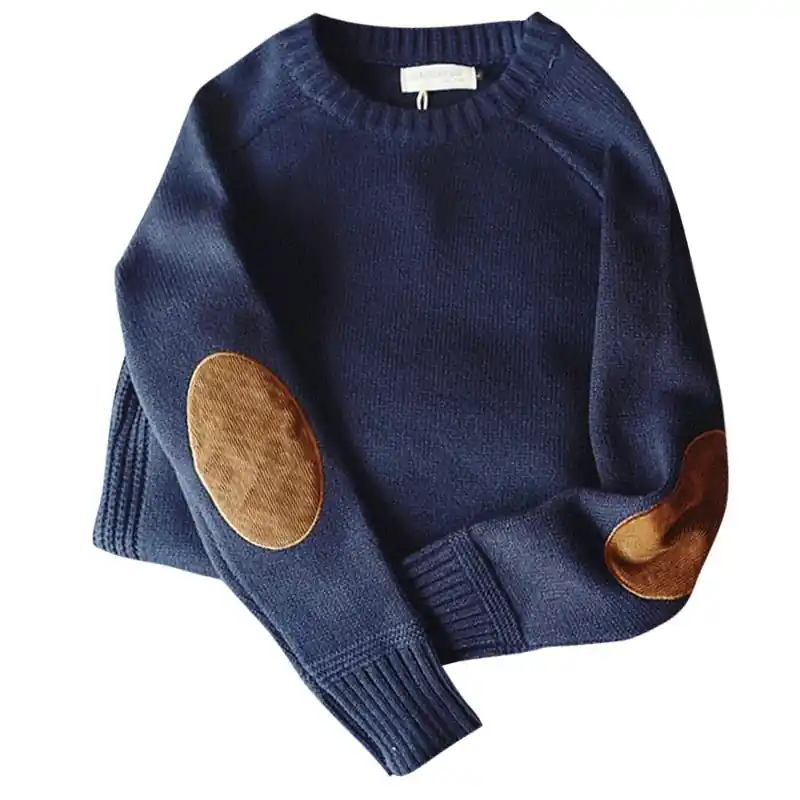 Tom Hollinger | Coarse knitting sweater with elbow patches - TomHollinger