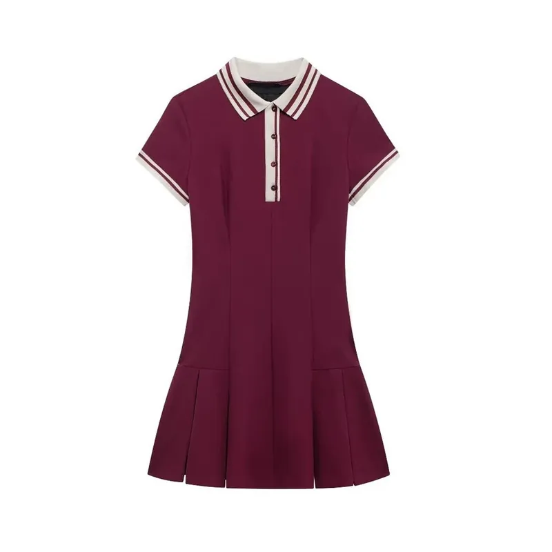 Tom Holinger | Elegant polo dress with wrinkle skirt - TomHollinger