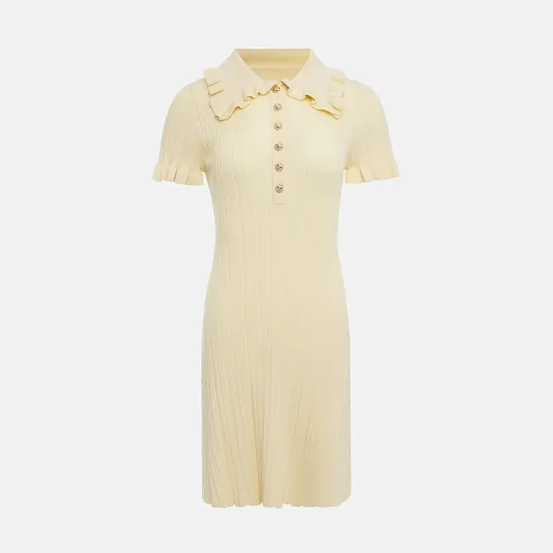 Tom Hollinger | Pleated friller dress with a button placket - TomHollinger