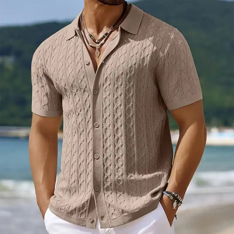 Tom Hollinger | Structured knitting shirt with short arm - TomHollinger
