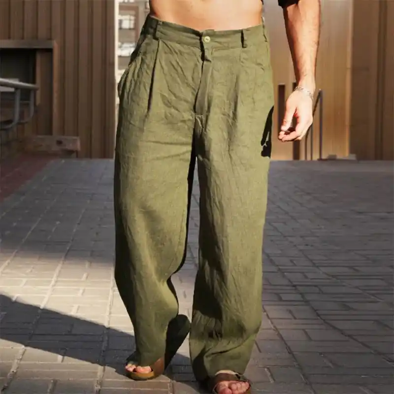 Tom Hollinger | Wide summer pants made of linen mix - TomHollinger