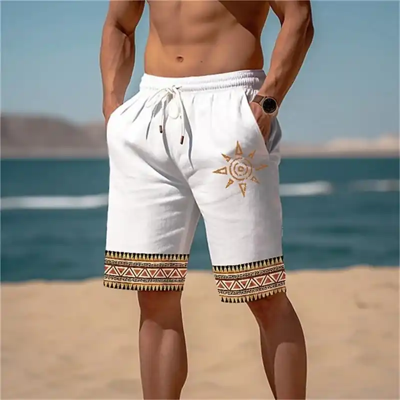 Tom Hollinger | Printed beach shorts with a solar motif - TomHollinger