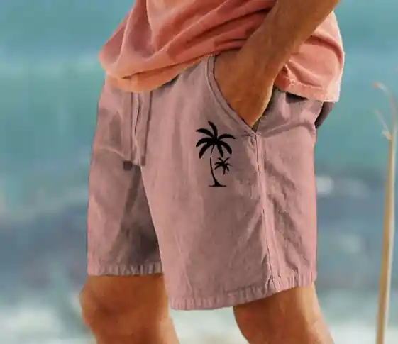 Tom Hollinger | Summer shorts with palm embroidery - TomHollinger