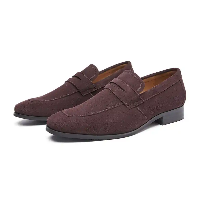 Tom Hollinger | Men's suede Penny Loafer Classic slipper shoes - TomHollinger