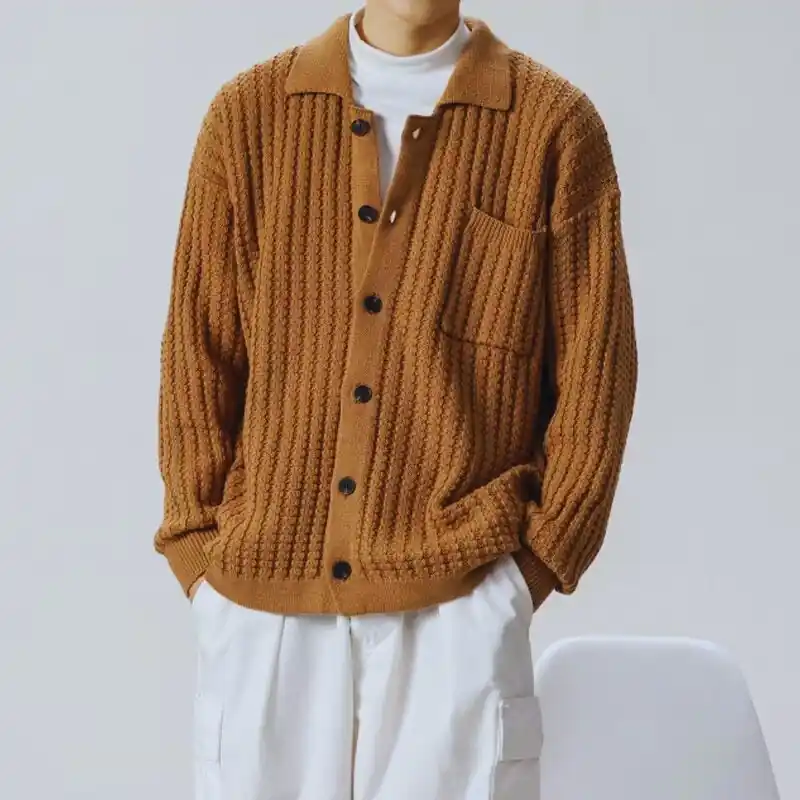 Tom Hollinger | Open cardigan from waffle knit - TomHollinger