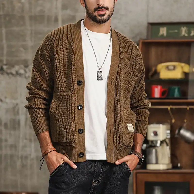 Tom Hollinger | Men's knitted cardigan sweater - TomHollinger
