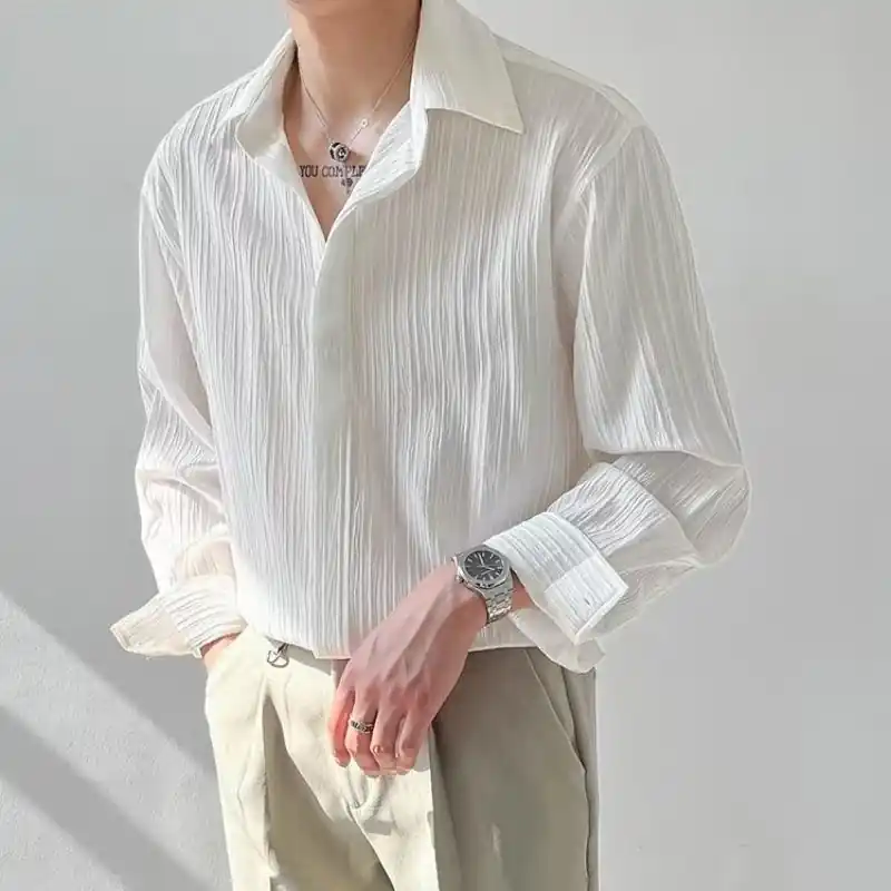 Tom Hollinger | Long -sleeved shirt made of crinkle fabric