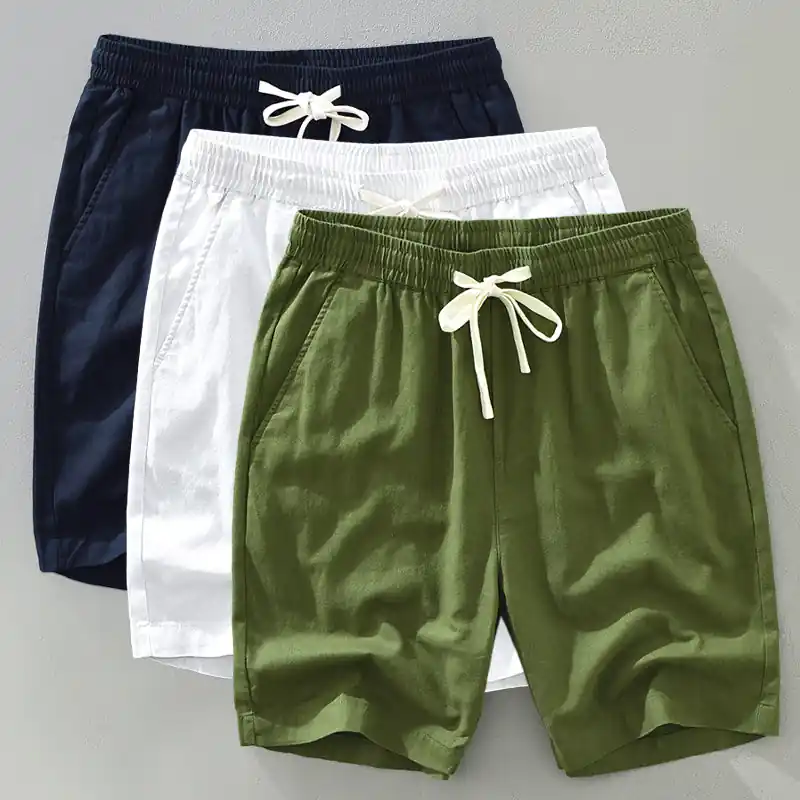 Men's Islander Linen Shorts Casual Summer Beachwear - TomHollinger