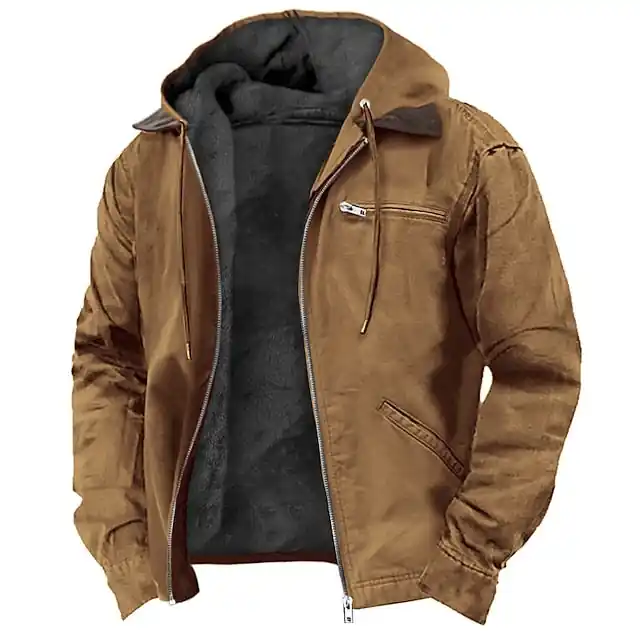 Tom Hollinger | Men's Modern Hooded Outer Jacket with Drawstring Waist - TomHollinger
