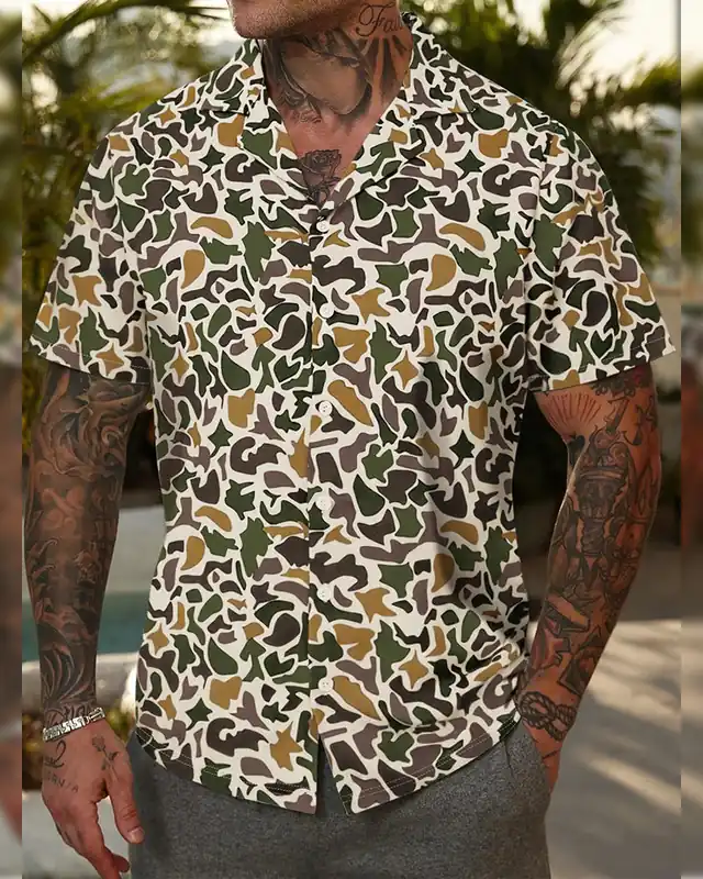 Tom Hollinger | Herren Kurzarmhemd Camouflage Regular Fit