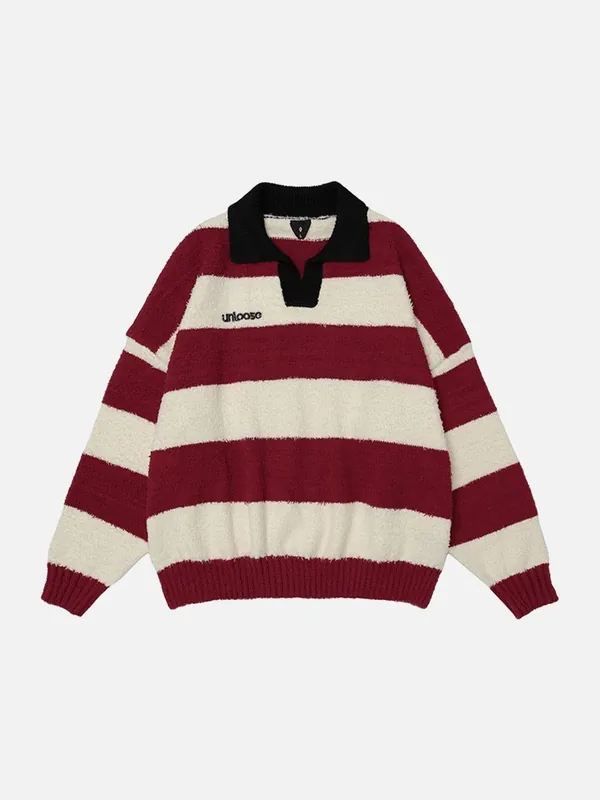 Tom Hollinger | Damen Gestreifter Oversize Strickpullover