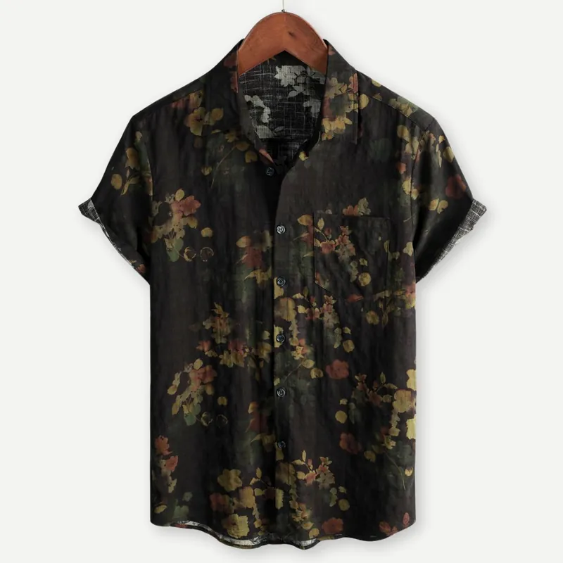 Tom Hollinger | Herren Kurzarmhemd Mit Blumenprint Und Knopfleiste