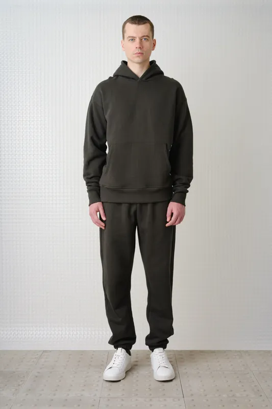 Swansen - 450GSM Brush Back Hoodie - Dark Olive