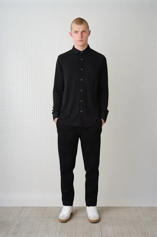 Calmer - 260GSM Interlock Shirt - Black