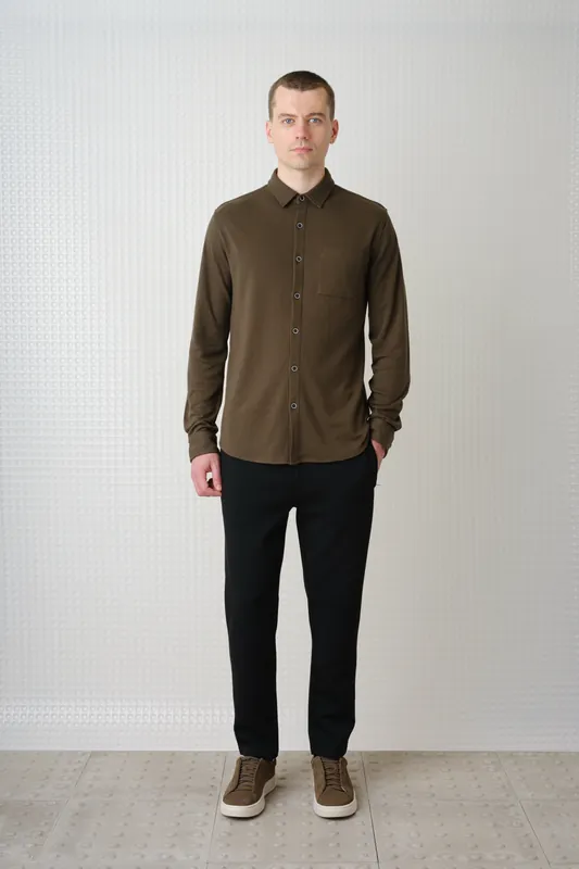 Calmer - 260GSM Interlock Shirt - Olive
