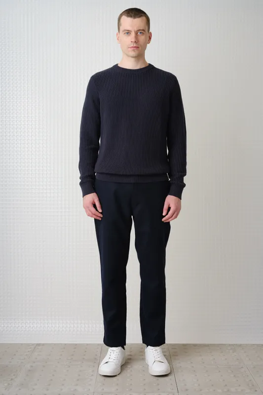 Herning - Crew Neck Knit - Dark Midnight