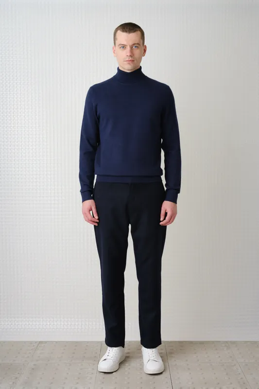 Maltro - Roll Neck Knit - Navy