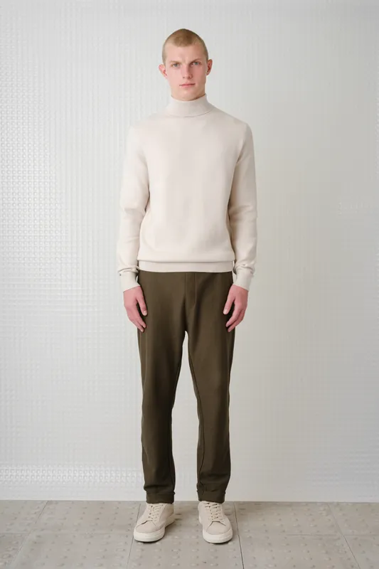 Maltro - Roll Neck Knit - Stone