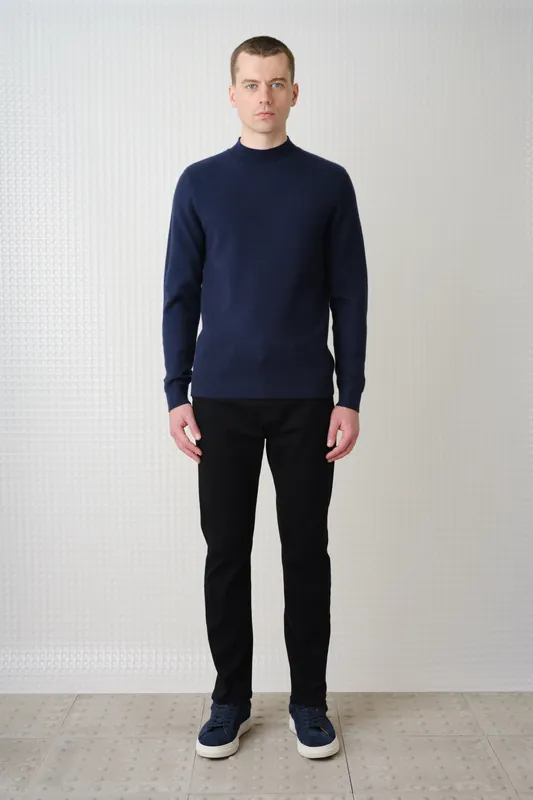 Maltro - Turtle Neck Knit - Navy