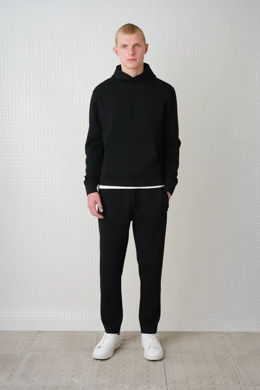 Cassian - Bonded Jersey Hoody - Black