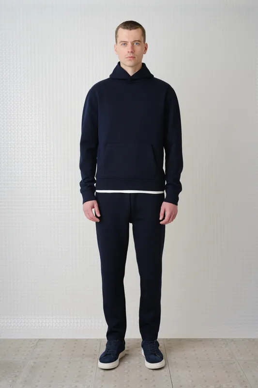 Cassian - Bonded Jersey Hoody - Navy