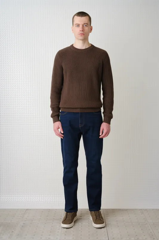 Herning - Crew Neck Knit - Dark Chocolate