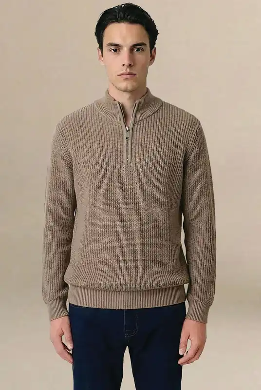 Ivar Quarter Zip - Stone