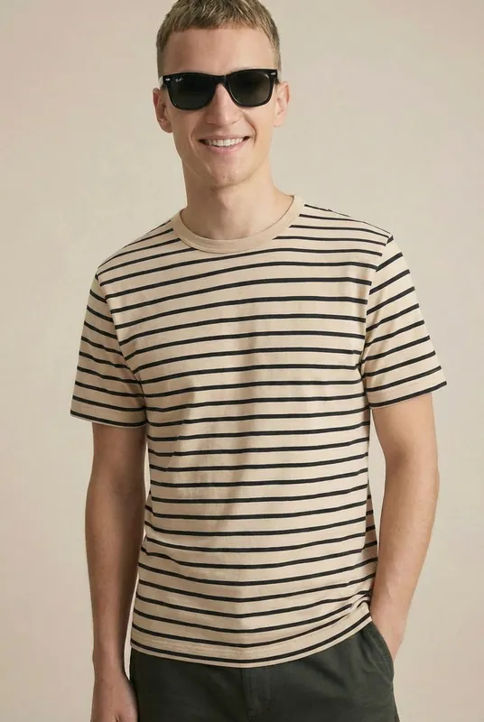 Olsen T-Shirt - Ecru / Navy