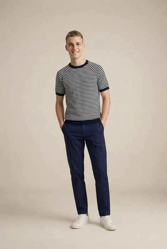 Abisko T-Shirt - Navy / Ecru