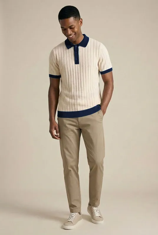 Cobal Polo - Off White / Navy