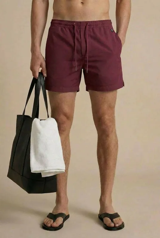 Caspian Swim Shorts - Burgundy