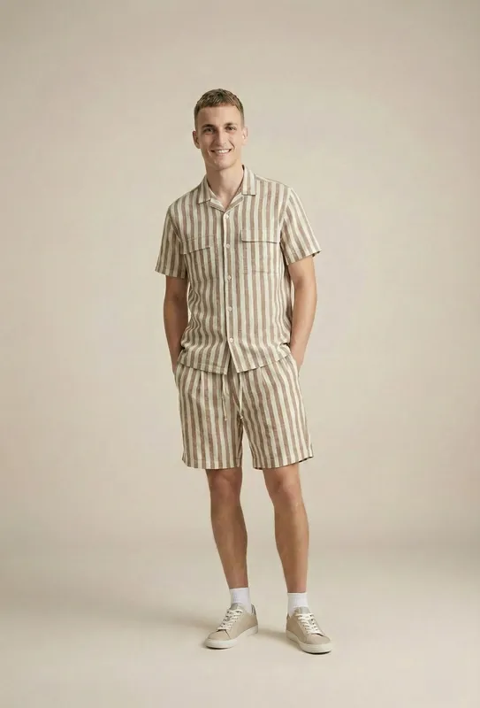 Vester Shirt Co-Ord - White / Stone