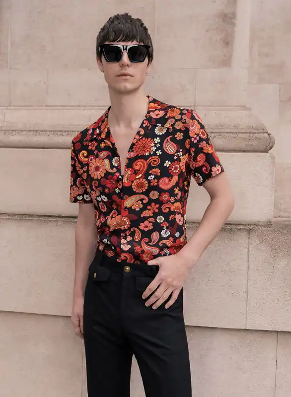Paisley Floral Cuban Shirt - Shirts