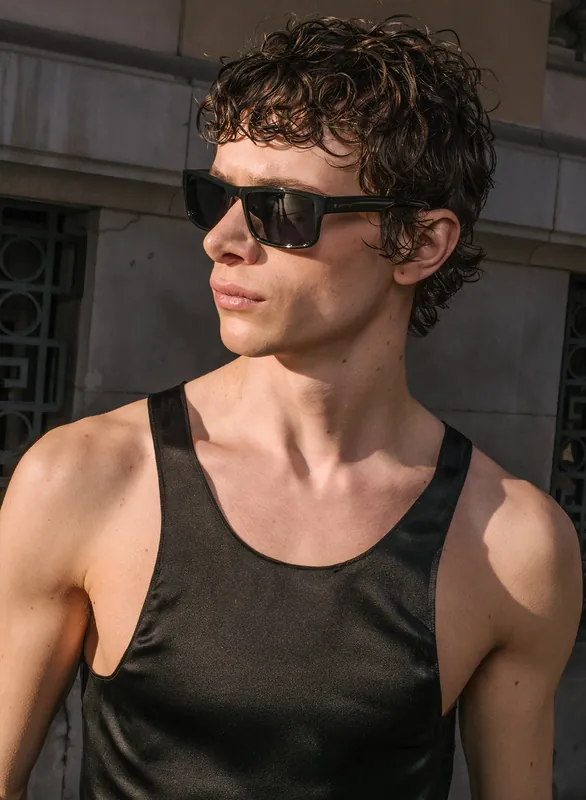 Black Silk Tailored Vest - Shirts