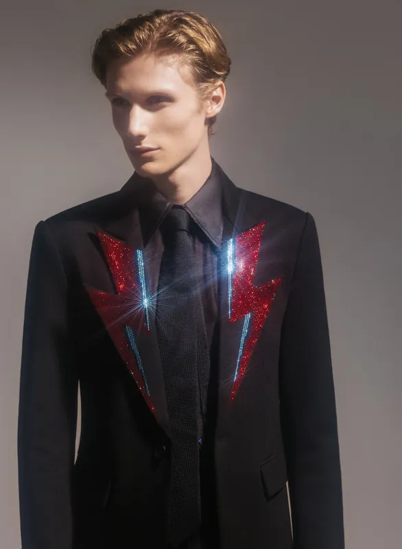 Phix X David Bowie Rhinestone Bolt Blazer - Jackets & Coats