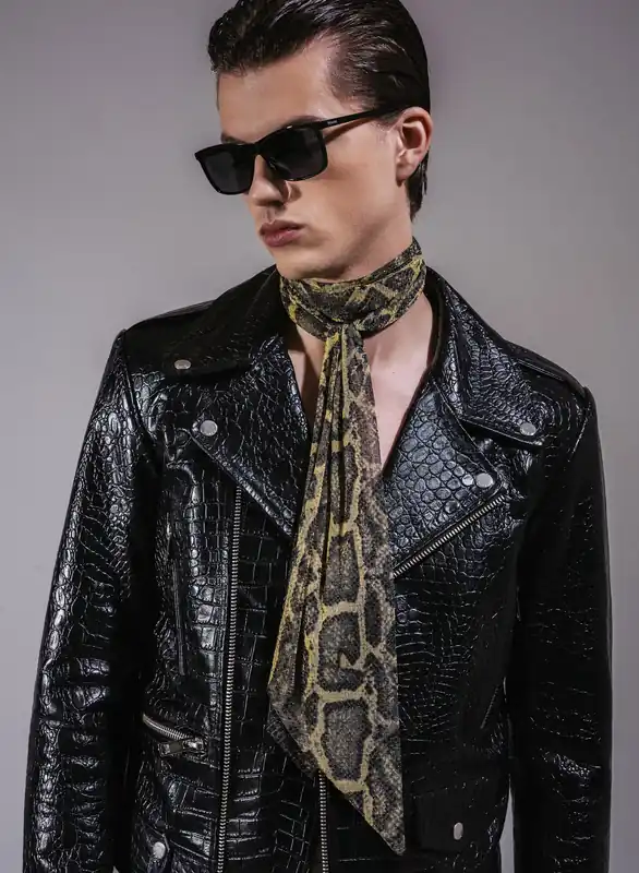 Snake Effect Chiffon Scarf - Accessories