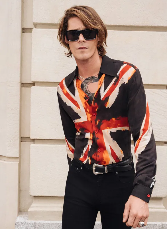 Phix X Rolling Stones Union Jack Flag Long Sleeve Shirt - Shirts