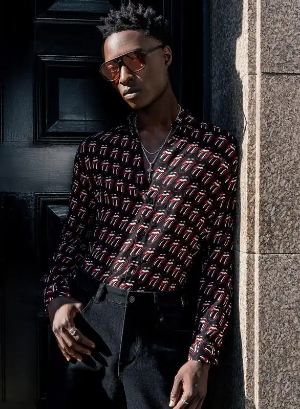 Phix X Rolling Stones Black Tongue Viscose Shirt - Shirts