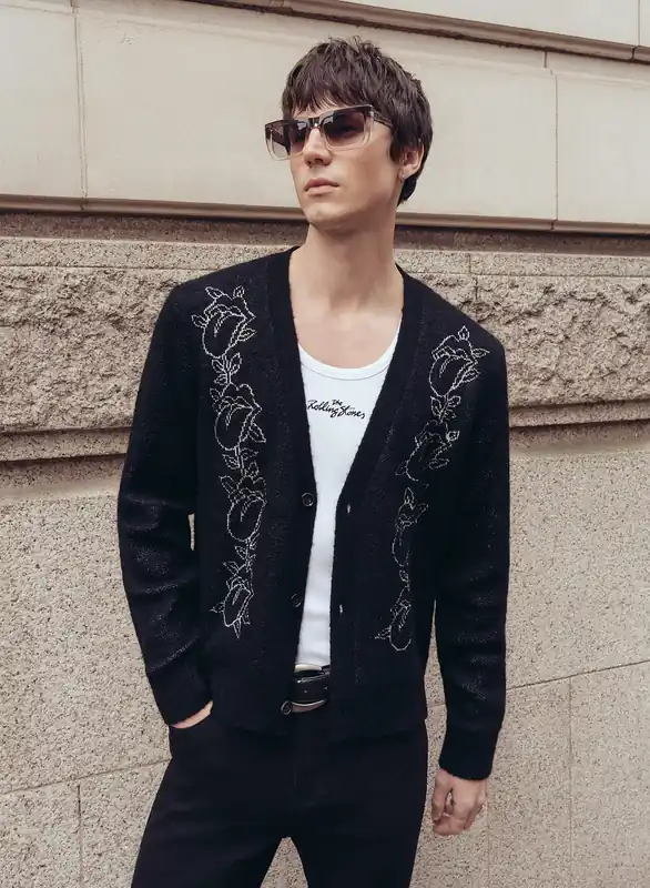 Phix X Rolling Stones Black Mohair & Wool Cardigan - Knitwear